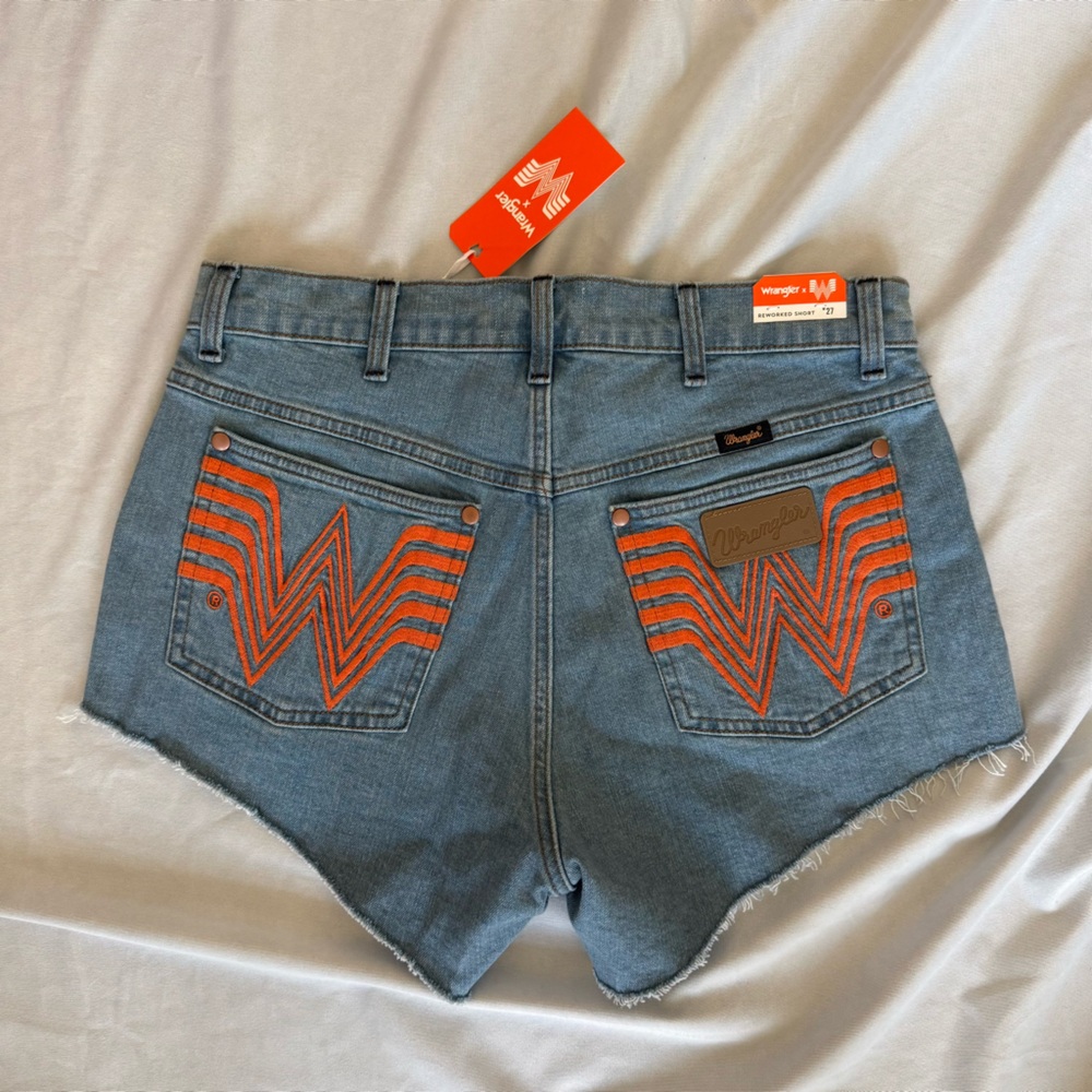 Wrangler x Whataburger Denim Shorts with Embroidery